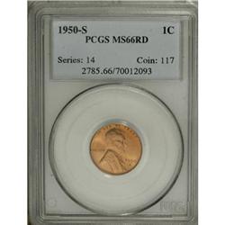 1950-S 1C Red MS66 PCGS