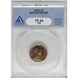 1936 1C Type One--Satin Finish Red and Brown PR64 ANACS