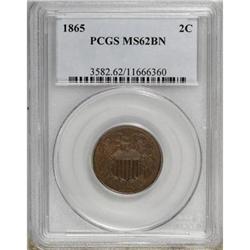 1865 2C Brown MS62 PCGS