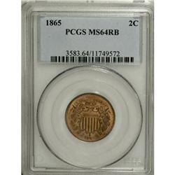 1865 2C Red and Brown MS64 PCGS