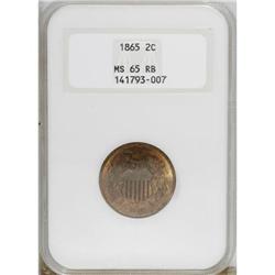 1865 2C Red and Brown MS65 NGC