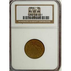1866 2C Brown MS65 NGC