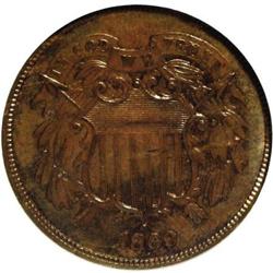 1869 2C Brown MS63 NGC