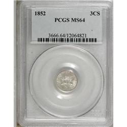 1852 3CS MS64 PCGS