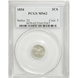 1854 3CS MS62 PCGS