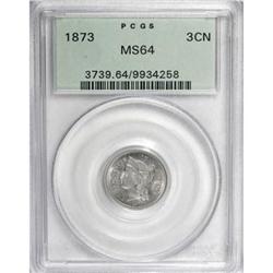 1873 3CN Closed 3 MS64 PCGS