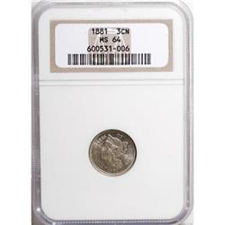 1881 3CN MS64 NGC