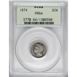 1874 3CN PR64 PCGS