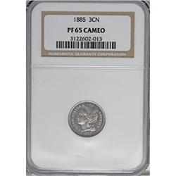 1885 3CN Cameo PR65 NGC