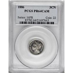 1886 3CN Cameo PR64 PCGS