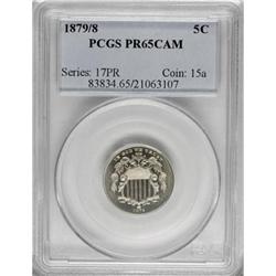 1879/8 5C Cameo PR65 PCGS