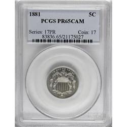 1881 5C Cameo PR65 PCGS