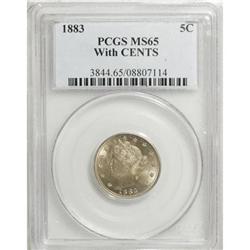 1883 5C With Cents MS65 PCGS