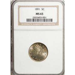 1891 5C MS65 NGC