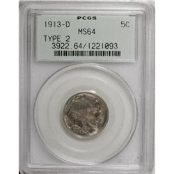 1913-D 5C Type Two MS64 PCGS
