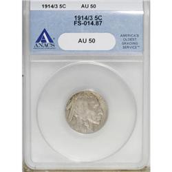 1914/3 5C AU50 ANACS