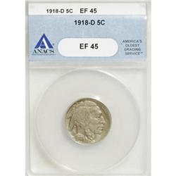 1918-D 5C XF45 ANACS