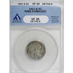 1921-S 5C VF20 ANACS