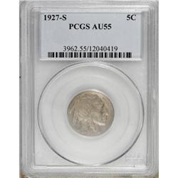 1927-S 5C AU55 PCGS