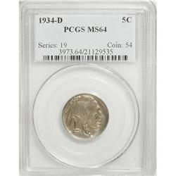 1934-D 5C MS64 PCGS