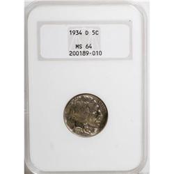 1934-D 5C MS64 NGC