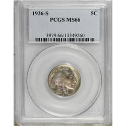 1936-S 5C MS66 PCGS