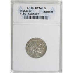 1937-D 5C Three-Legged XF45 ANACS