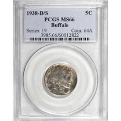 1938-D/S 5C MS66 PCGS