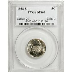 1938-S 5C MS67 PCGS