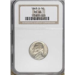 1943-D 5C MS66 NGC