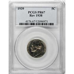 1939 5C Reverse of 1938 PR67 PCGS