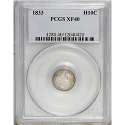 1833 H10C XF40 PCGS