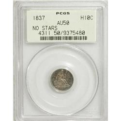 1837 H10C Large Date (Curl Top 1) AU50 PCGS