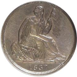 1837 H10C Large Date (Curl Top 1) AU55 ANACS