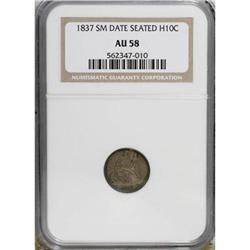 1837 H10C Small Date (Flat Top 1) AU58 NGC