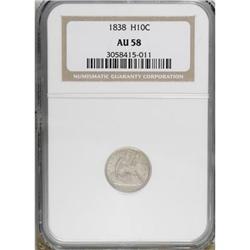 1838 H10C Large Stars, No Drapery AU58 NGC