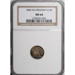 1840 H10C No Drapery MS64 NGC