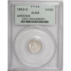 1853-O H10C Arrows AU58 PCGS