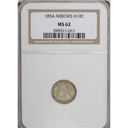 1854 H10C Arrows MS62 NGC