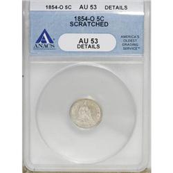 1854-O H10C Arrows AU53 ANACS