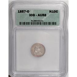 1857-O H10C AU58 ICG