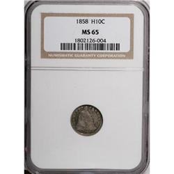 1858 H10C MS65 NGC