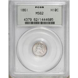1861 H10C MS62 PCGS