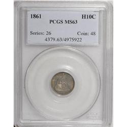 1861 H10C MS63 PCGS