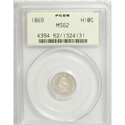 1869 H10C MS62 PCGS