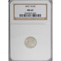 1872 H10C MS63 NGC