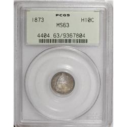 1873 H10C MS63 PCGS