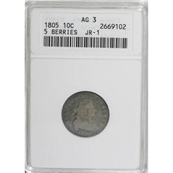 1805 10C 5 Berries AG3 ANACS