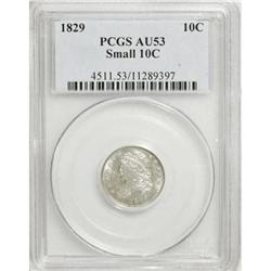 1829 10C Small 10C AU53 PCGS