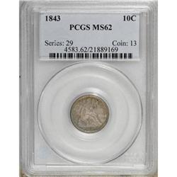 1843 10C MS62 PCGS